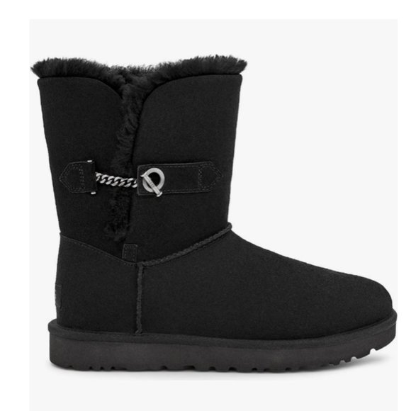 NWOB UGG Estera UGGplush Faux Fur Lined Boot - Black - Size 5M - Picture 1 of 6